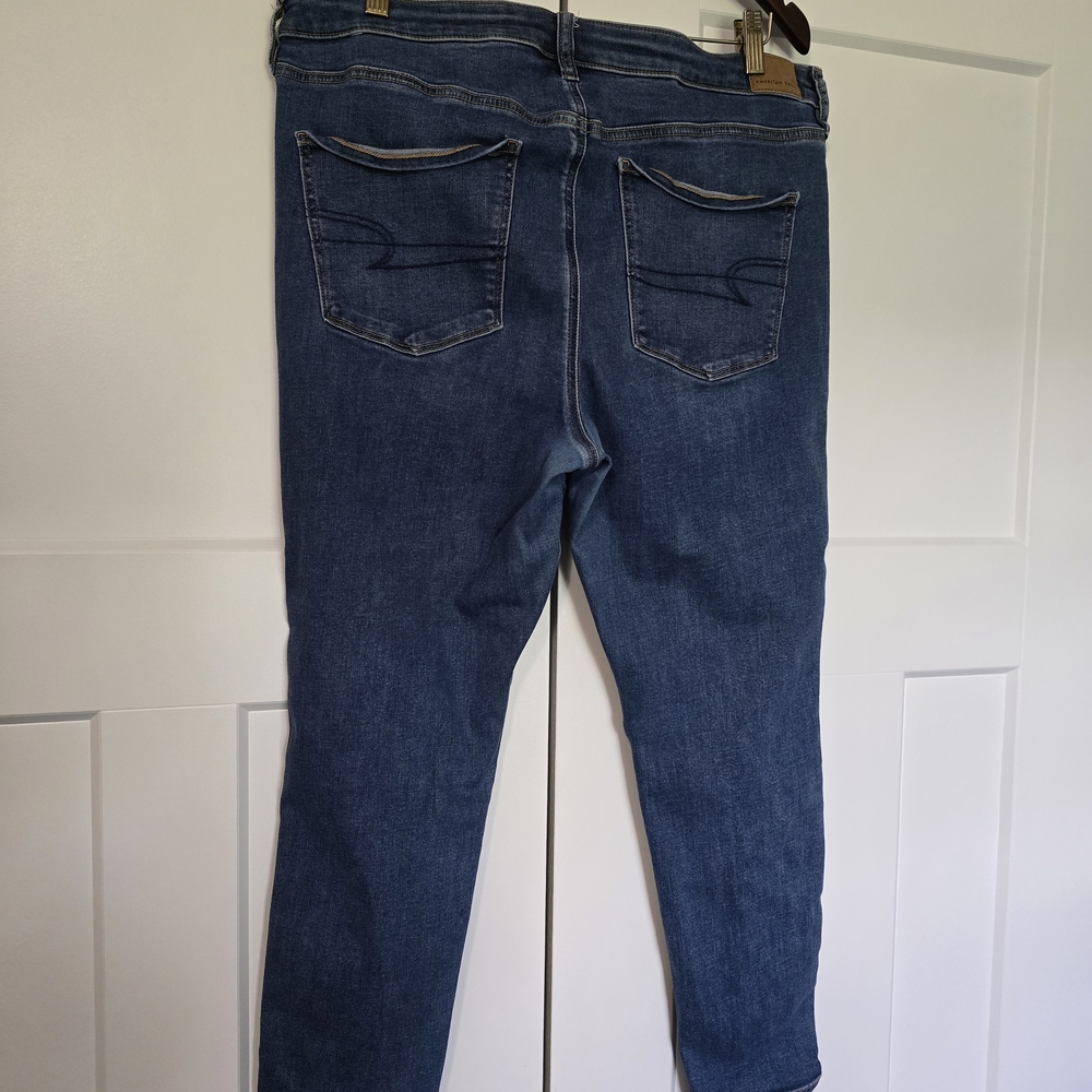 American Eagle Outfitters Blue High Rise Jeggings 18 Short - Picture 3 of 6